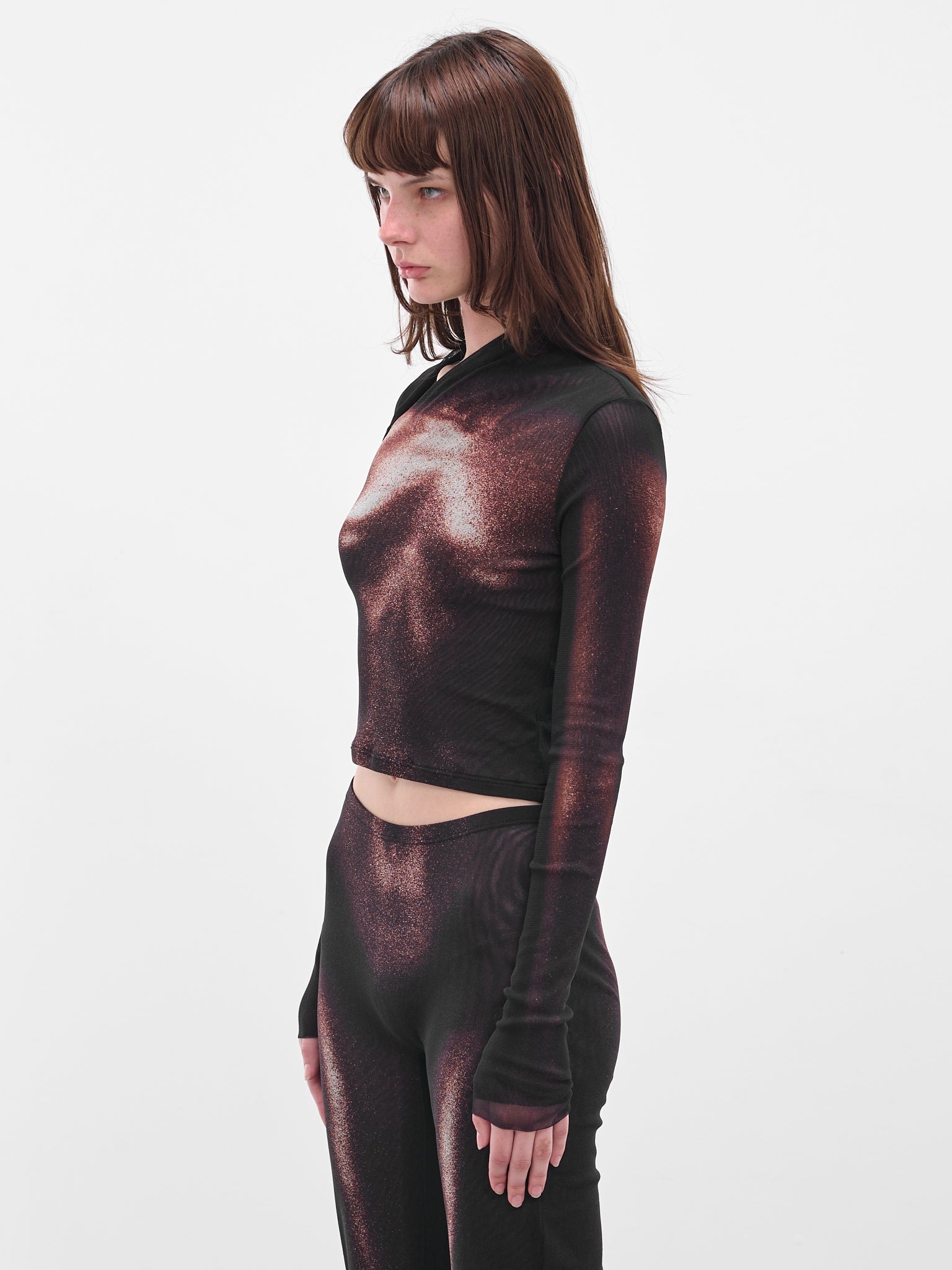 Bronze Body Dust Crop Top (25-04-W-TO351-M010P-BLACK-BROW)