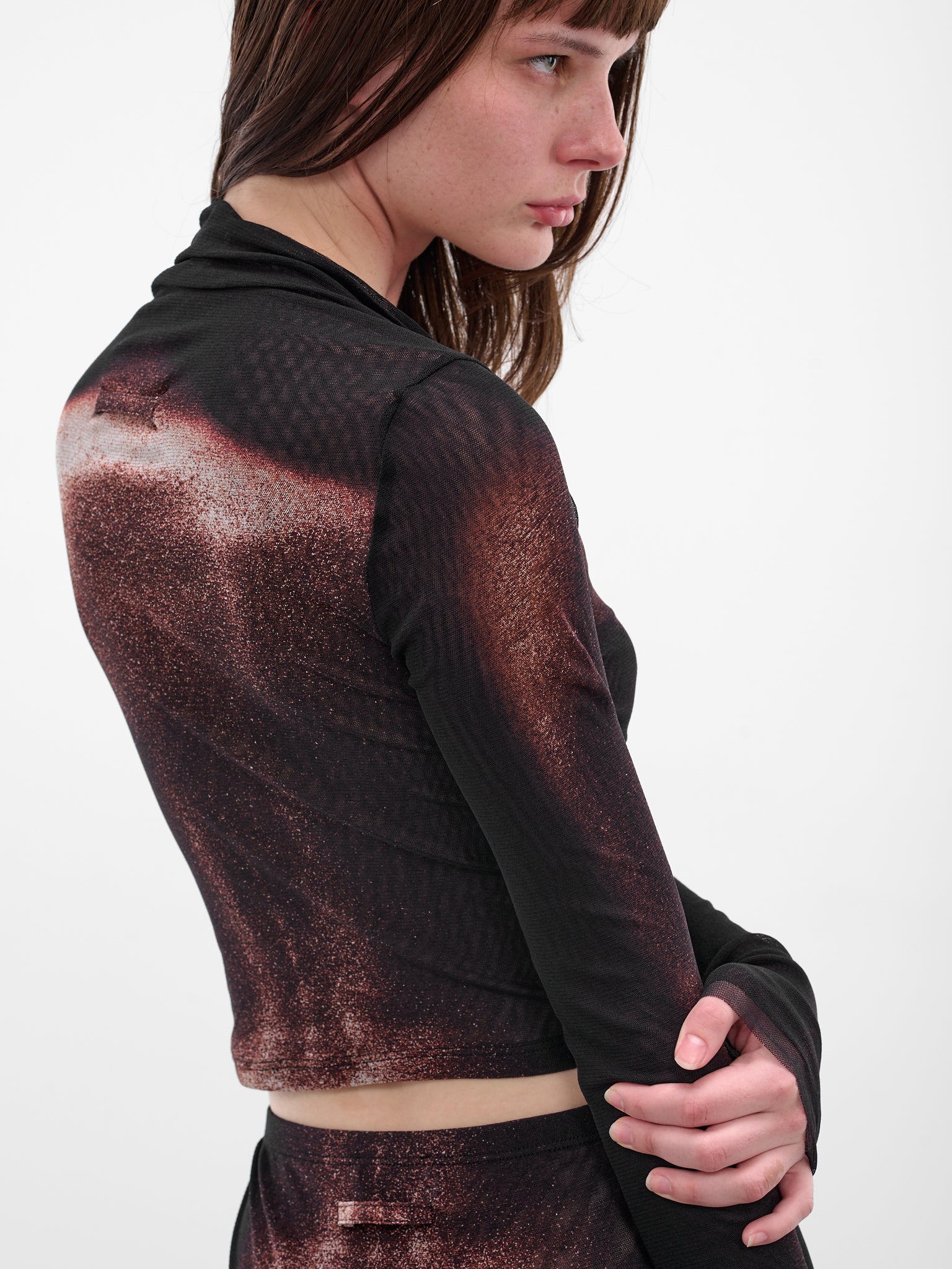 Bronze Body Dust Crop Top (25-04-W-TO351-M010P-BLACK-BROW)