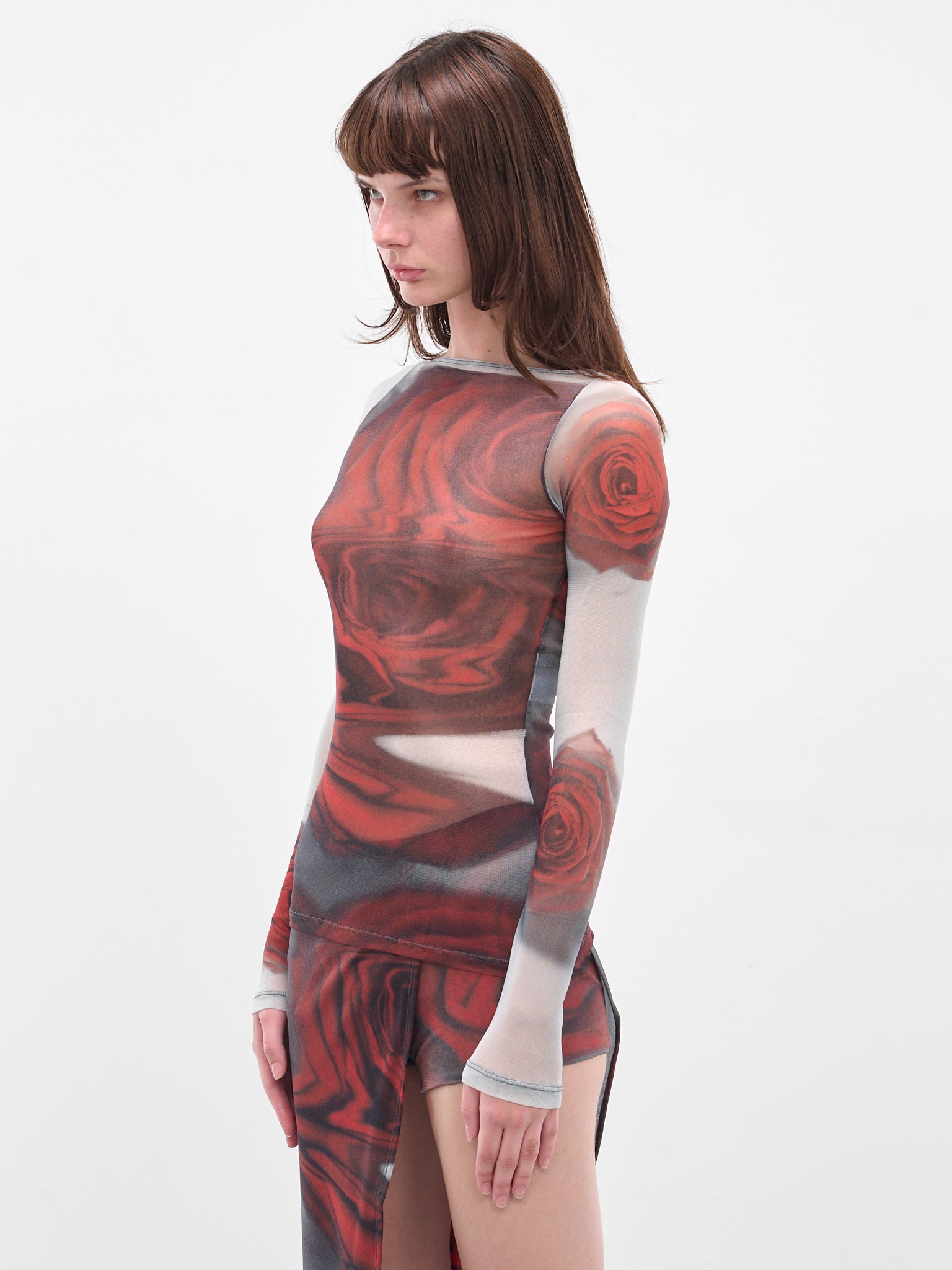 Red Blurry Roses Top (25-04-W-TO352-M011P-MULTI)
