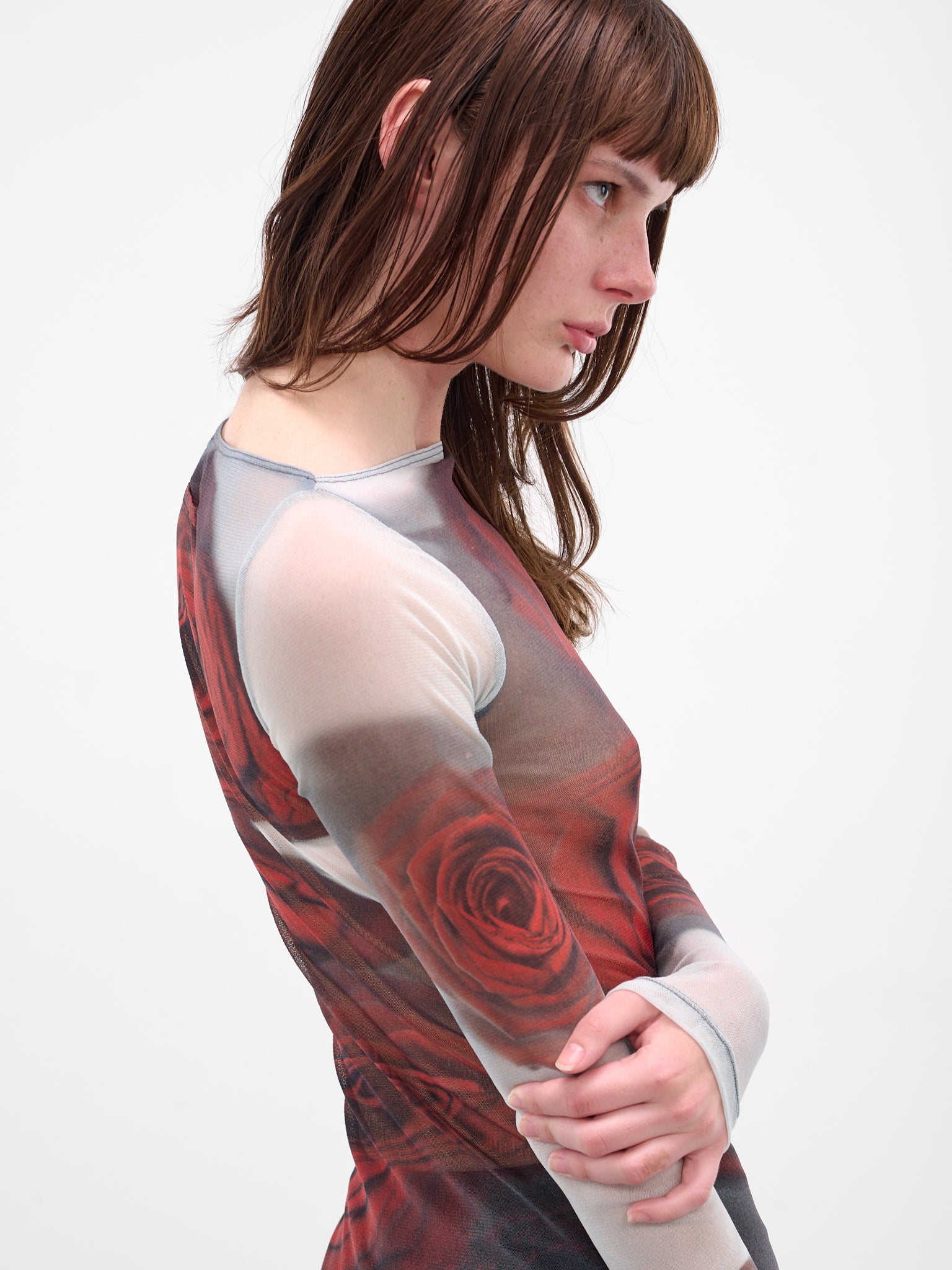 Red Blurry Roses Top (25-04-W-TO352-M011P-MULTI)