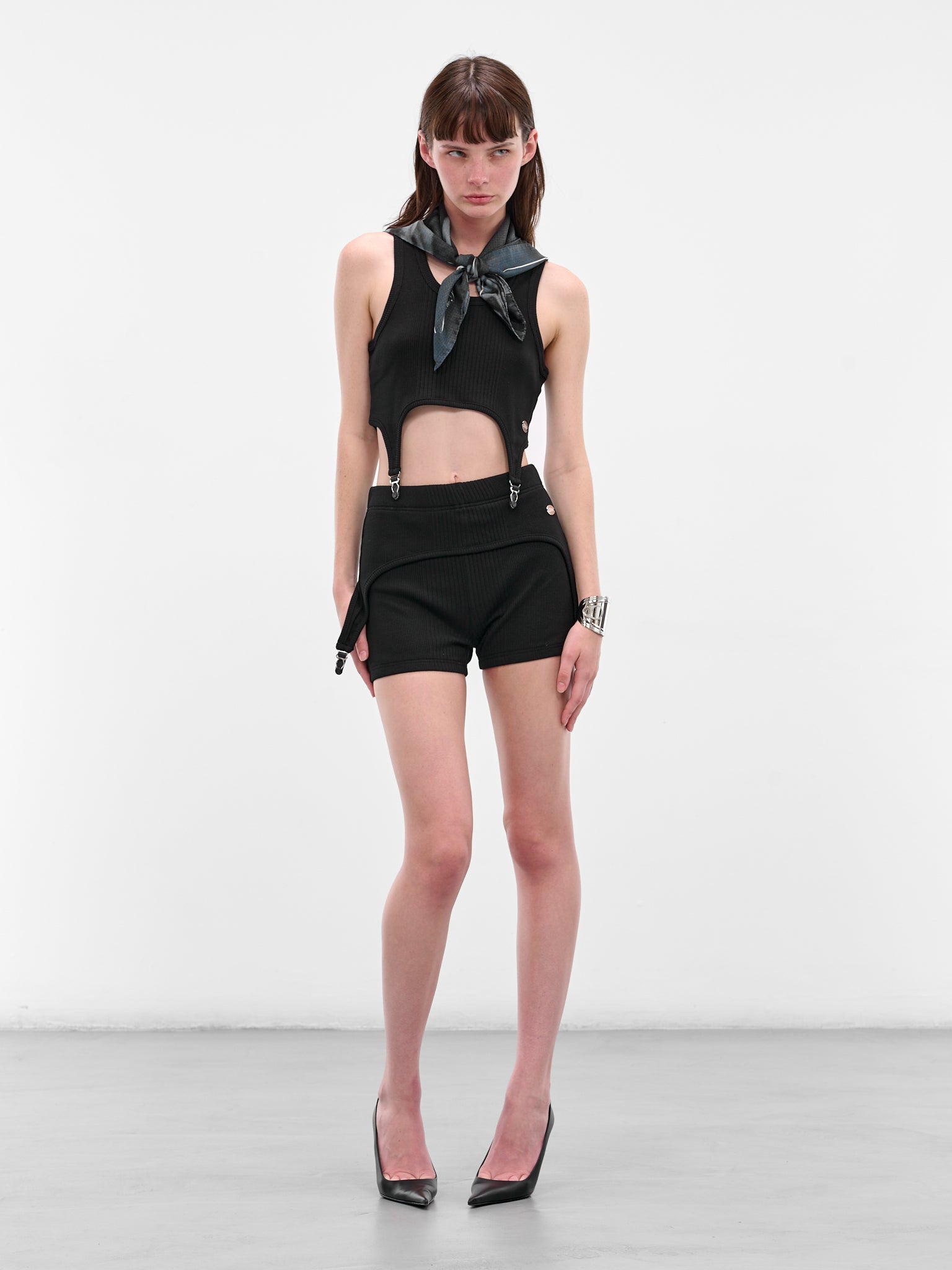 The Black Garter Mini Shorts (25-04-W-TR038-J014-BLACK)
