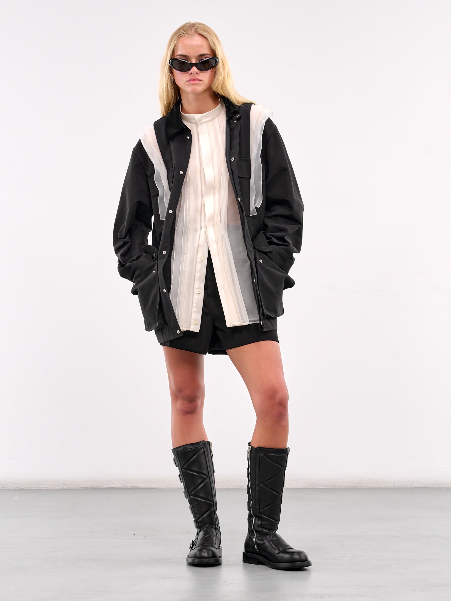 Layered Hybrid Jacket (25-07879-004-BLACK-OFF-WHITE)