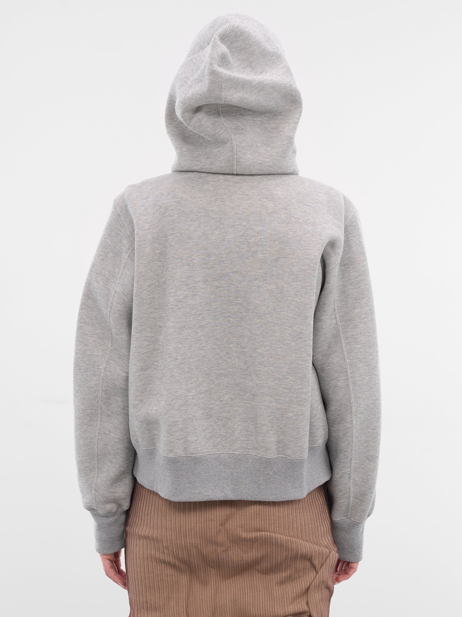 Gray Sweat-Grosgrain Zip Hoodie (25-08058-378-LIGHT-GRAY-OFFWHI)