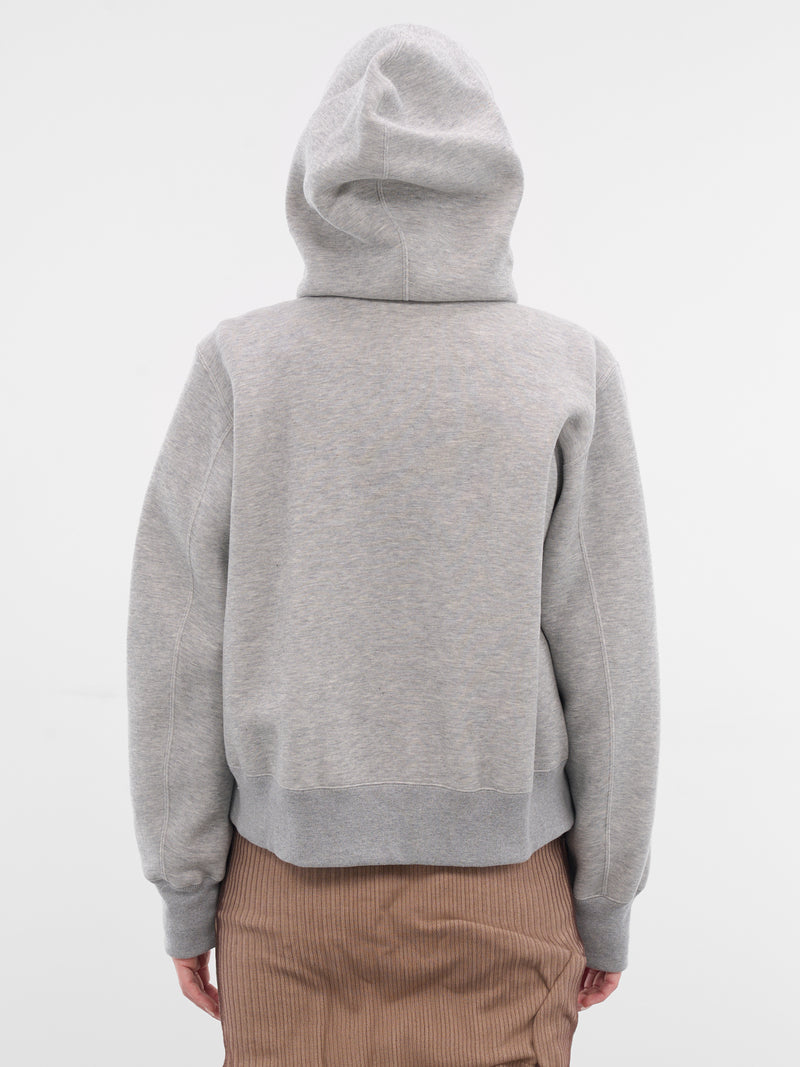 Gray Sweat-Grosgrain Zip Hoodie (25-08058-378-LIGHT-GRAY-OFFWHI)