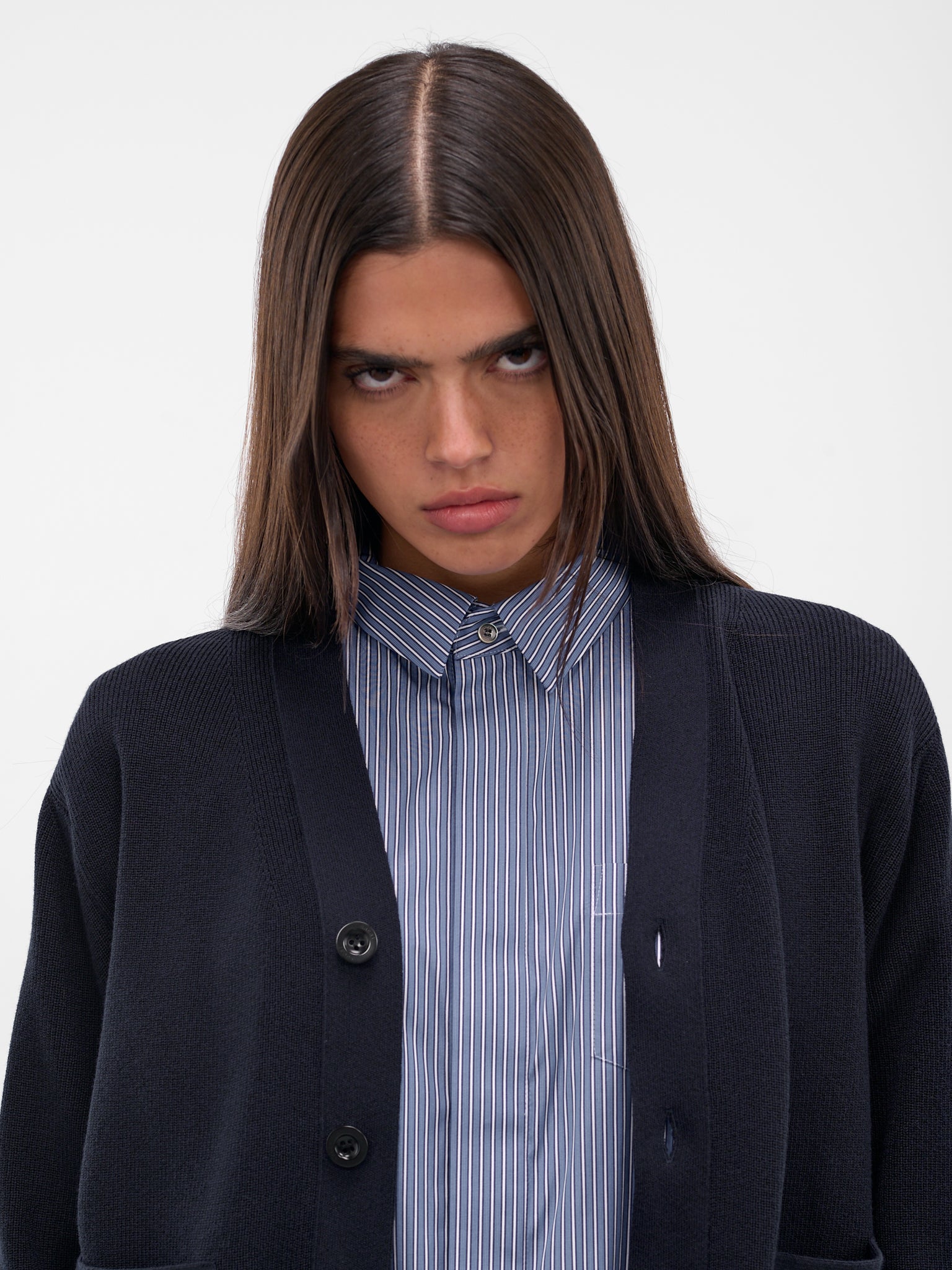 SACAI | H.Lorenzo|Navy Hybrid Layered Cardigan (25-08170-239-NAVY-BLUE), 3 / NAVY SACAI | H.Lorenzo|Navy Hybrid Layered Cardigan (25-08170-239-NAVY-BLUE), 3 / NAVY