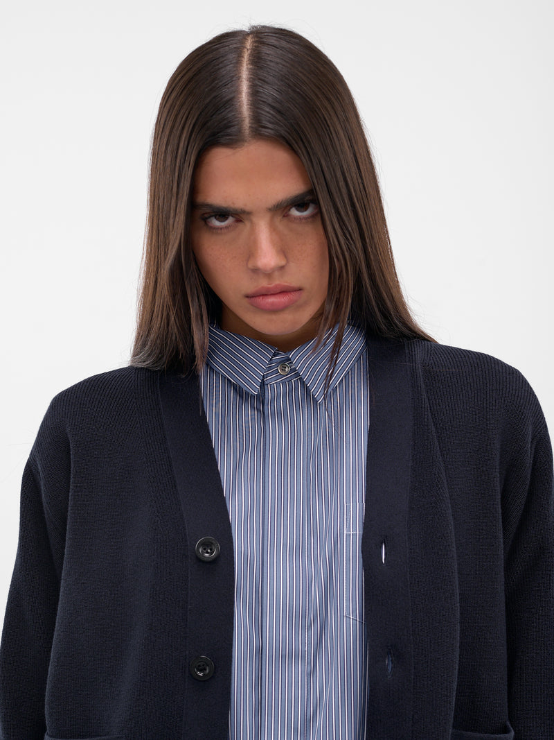 Navy Hybrid Layered Cardigan (25-08170-239-NAVY-BLUE)