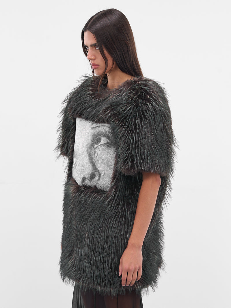 Green Graphic Faux Fur Sweater (25-08183-551-GREEN)