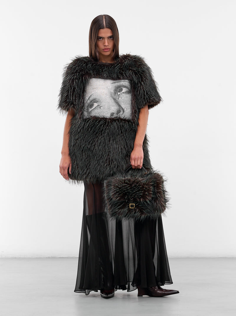 Green Graphic Faux Fur Sweater (25-08183-551-GREEN)