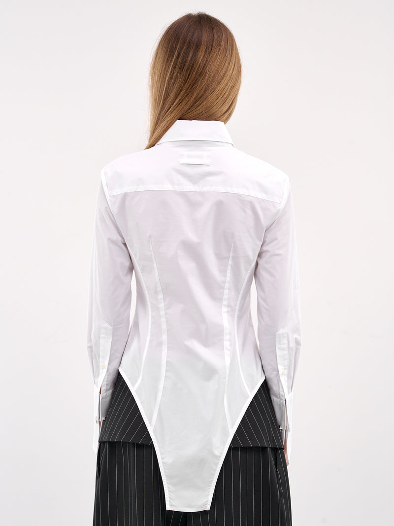 The White Cotton Bodysuit Shirt (25-34-F-CH097-C071-WHITE)