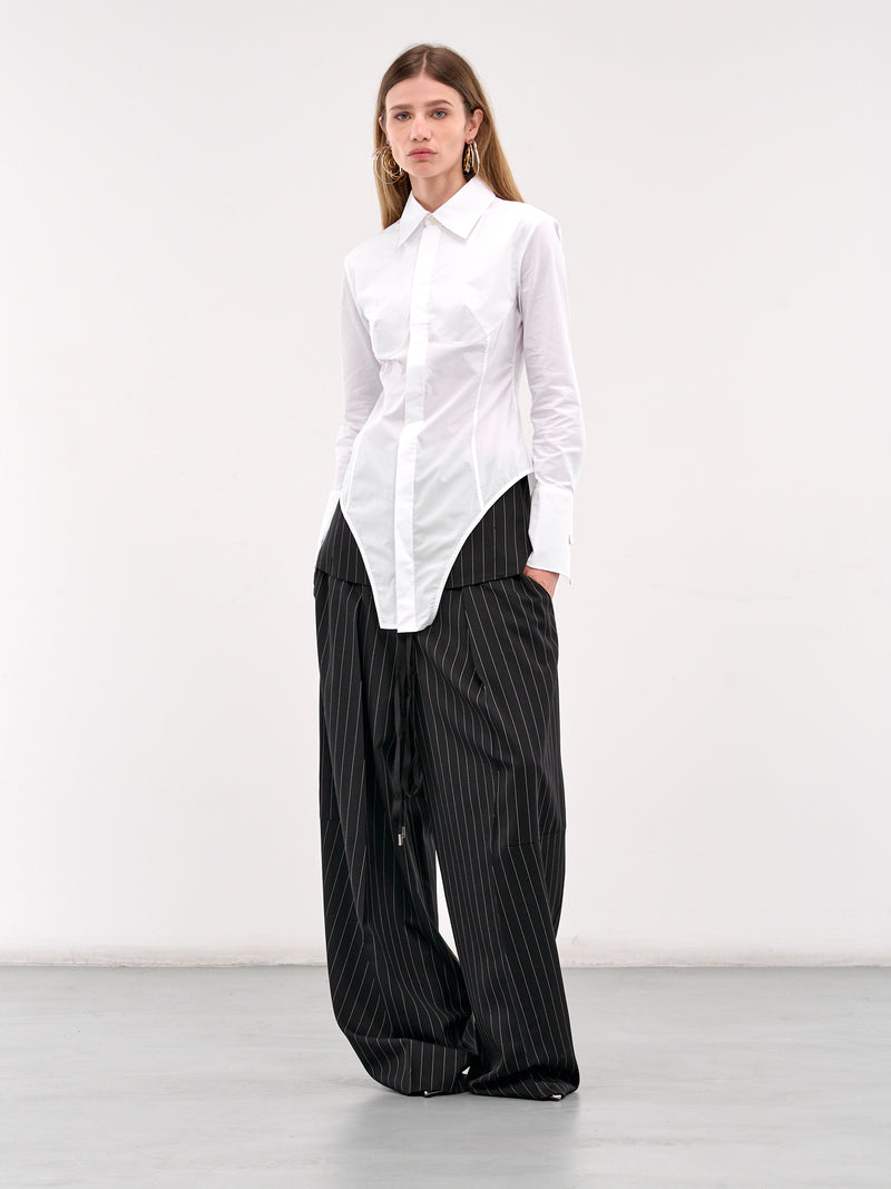 The White Cotton Bodysuit Shirt (25-34-F-CH097-C071-WHITE)