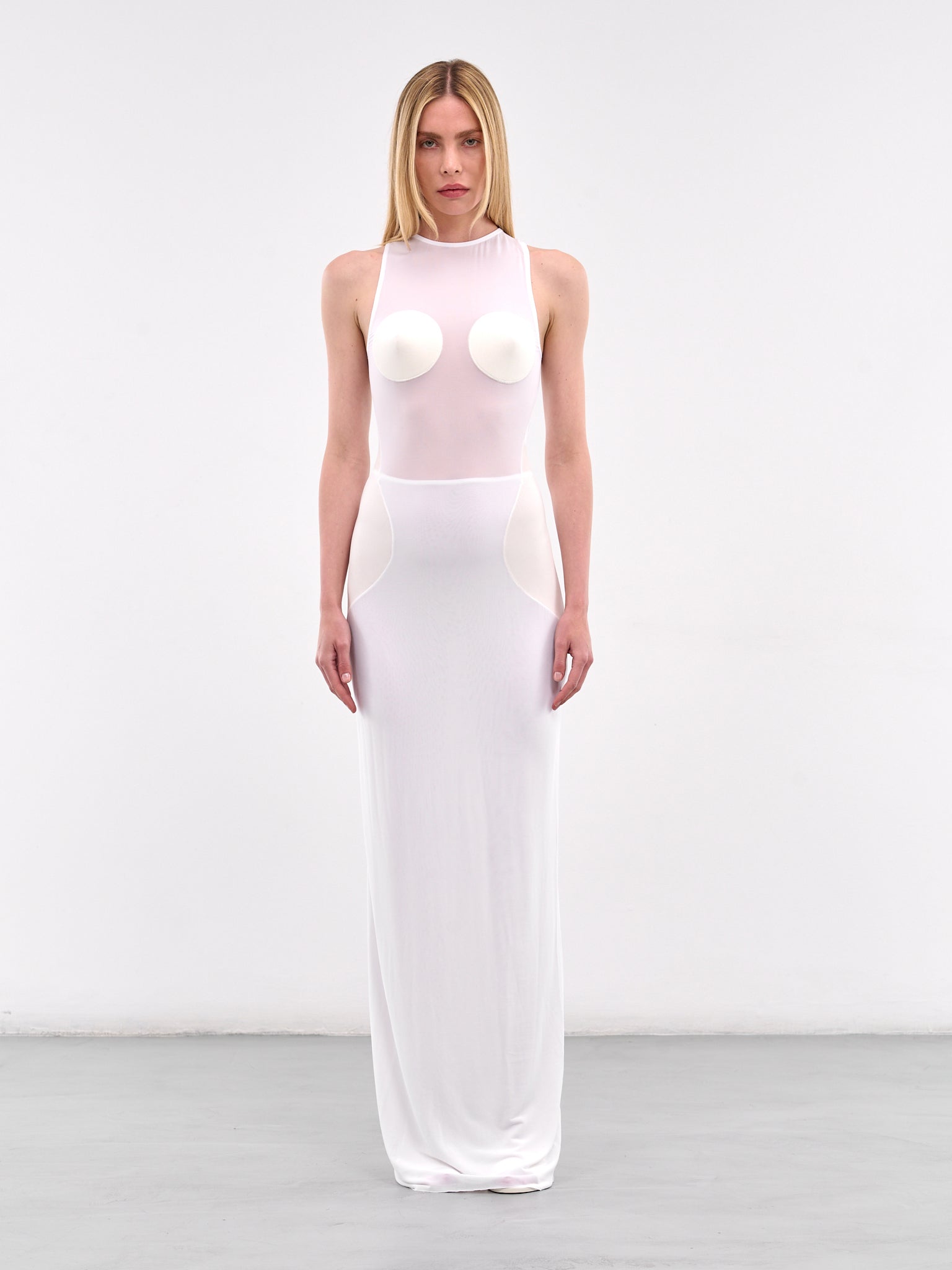 The Conical Dress (25-34-F-RO372-J082-WHITE-ECRU)