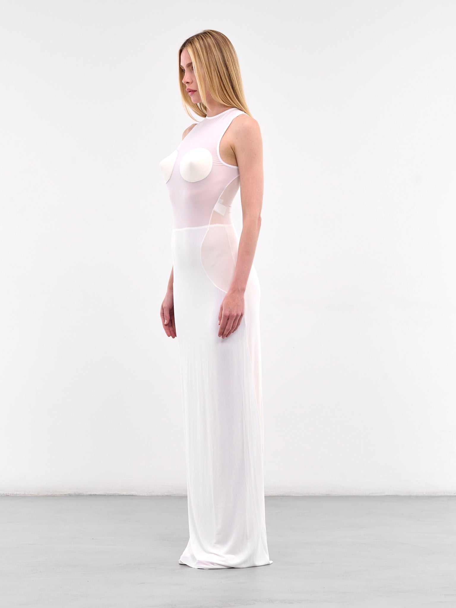 The Conical Dress (25-34-F-RO372-J082-WHITE-ECRU)