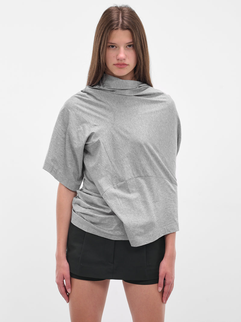 Gray Twisted Distort Tee (25011643-GREY-MARLE)