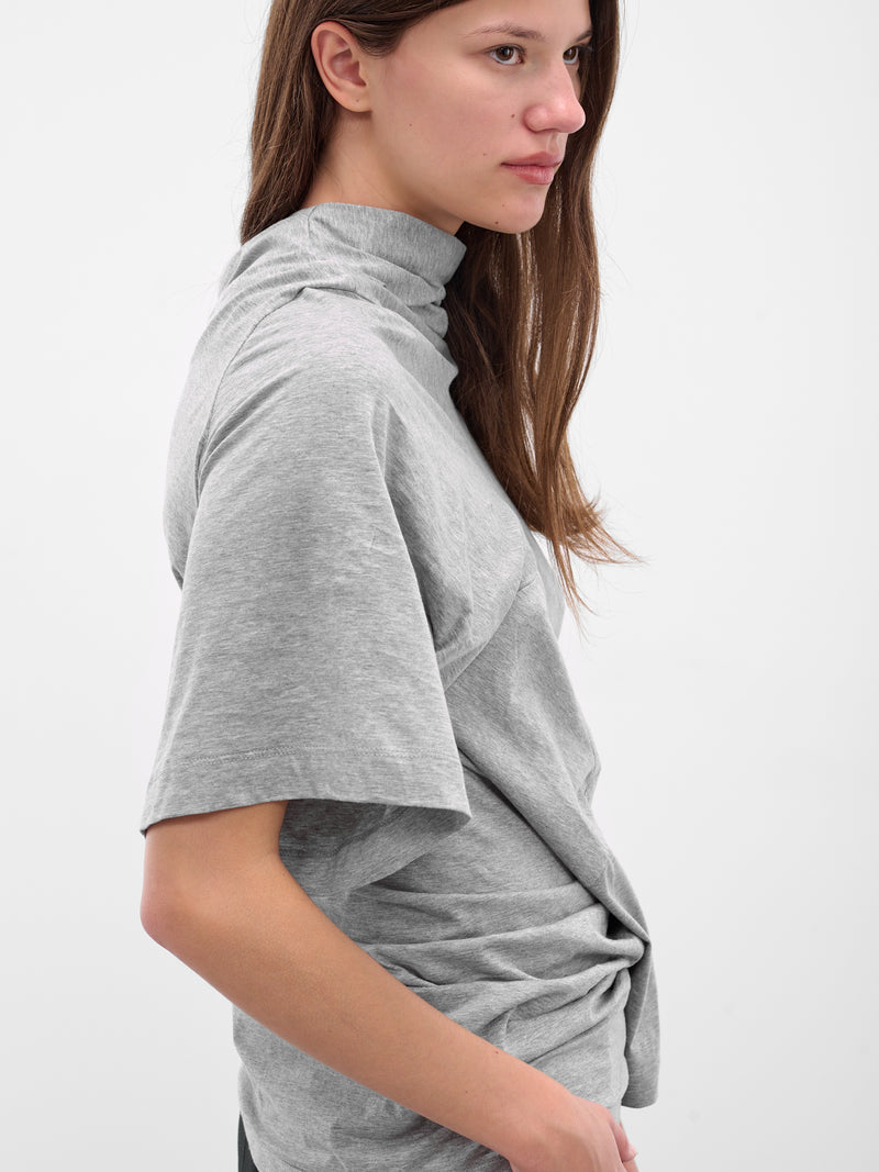 Gray Twisted Distort Tee (25011643-GREY-MARLE)