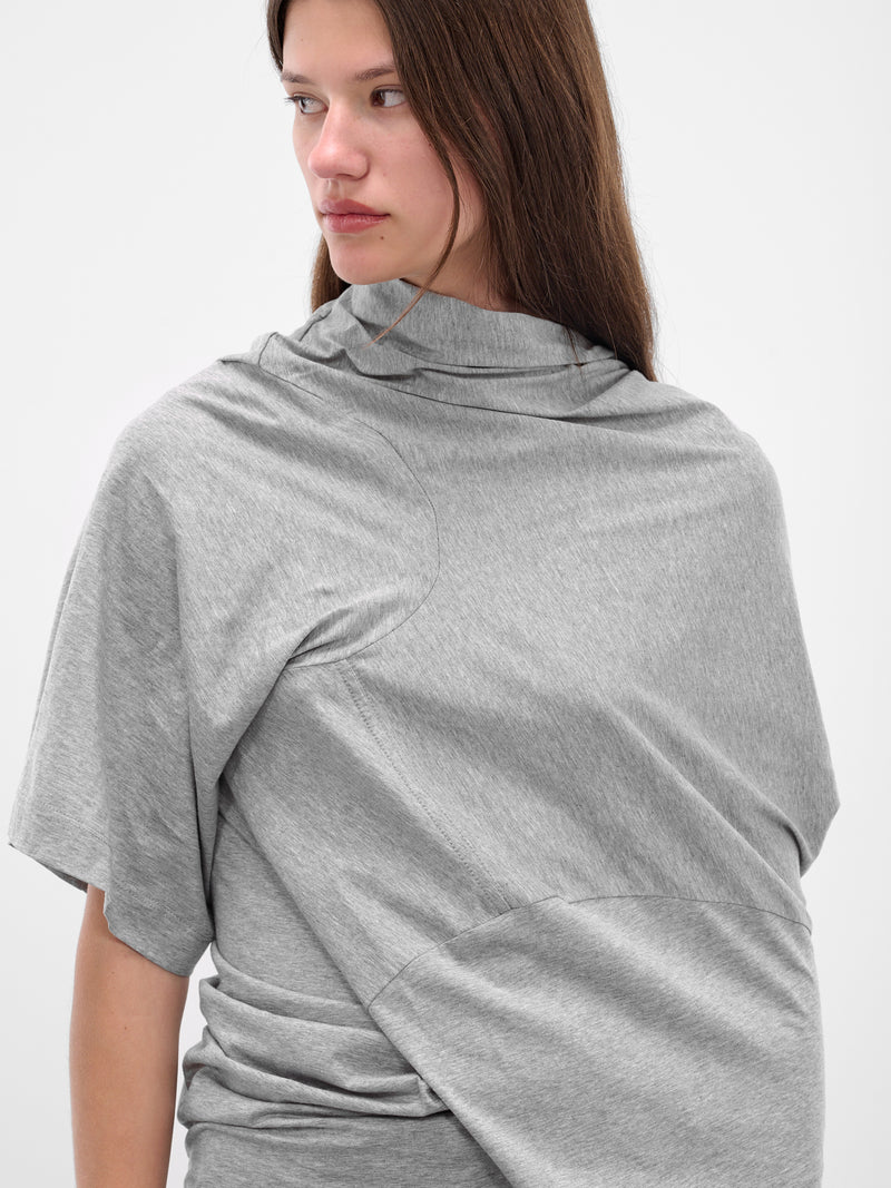 Gray Twisted Distort Tee (25011643-GREY-MARLE)