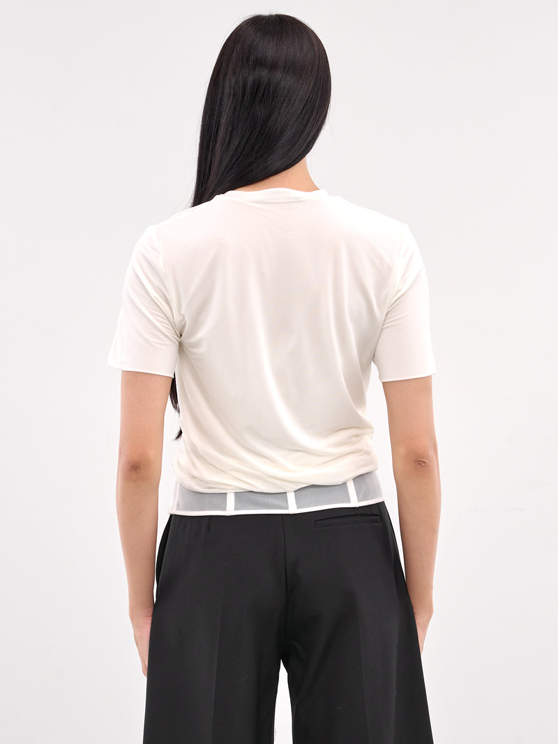 Coiled Jersey Corseted Tee (25011671-WHITE)