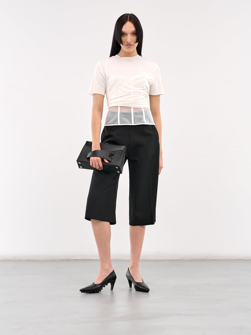 Coiled Jersey Corseted Tee (25011671-WHITE)