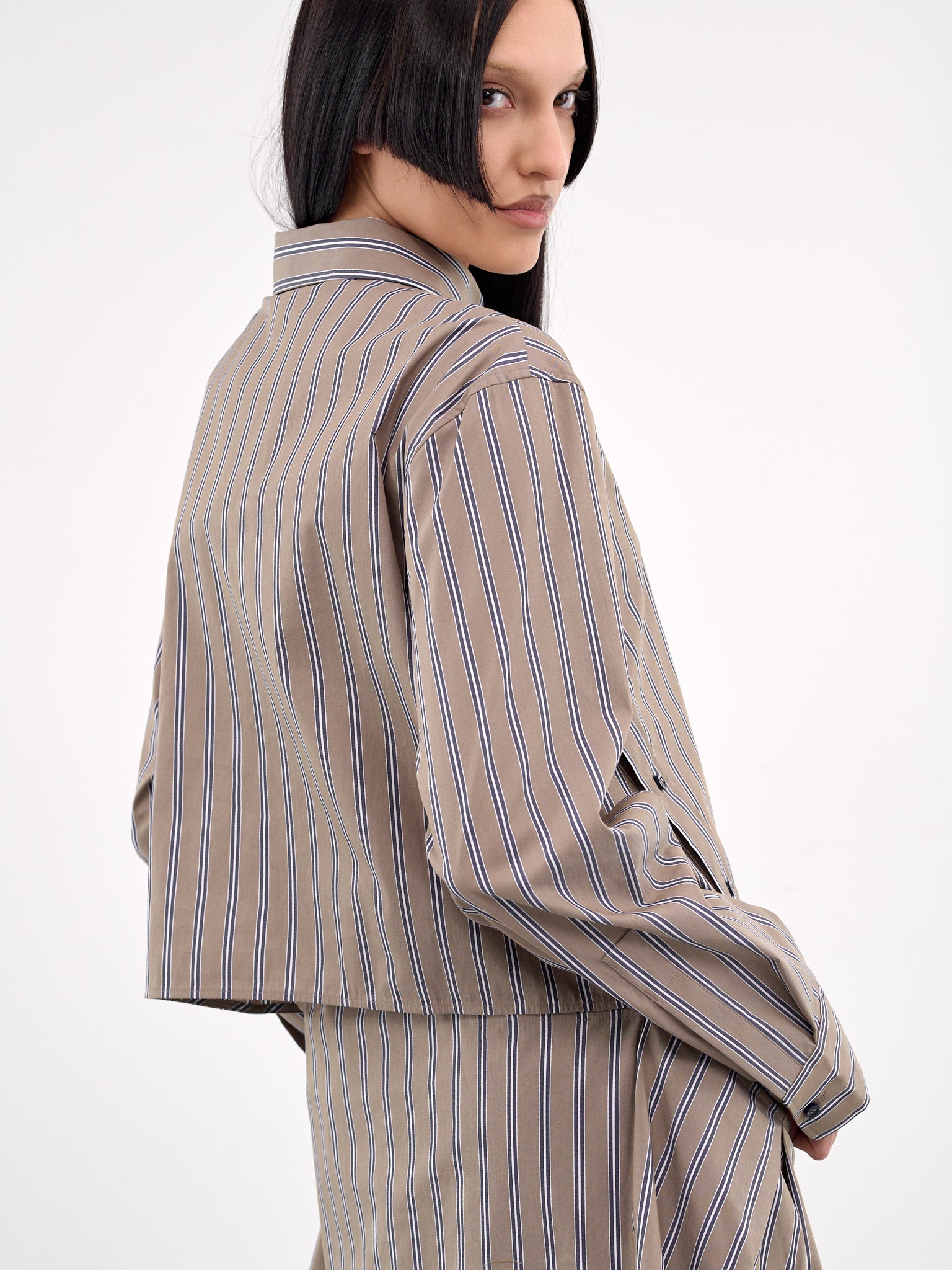 Deconstructed Cotton Shirt Tunic (25013570-EUCALYPT-NAVY)