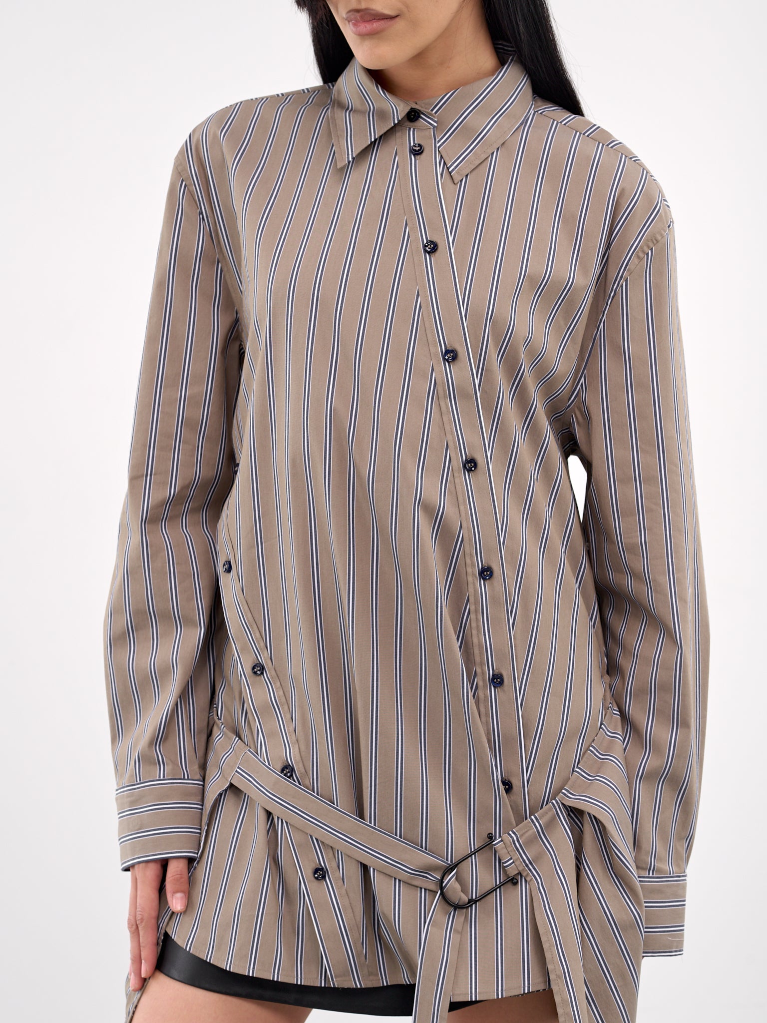 Deconstructed Cotton Shirt Tunic (25013570-EUCALYPT-NAVY)