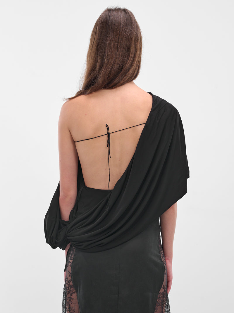 Black Aiba Draped Jersey Top (25021395-BLACK)