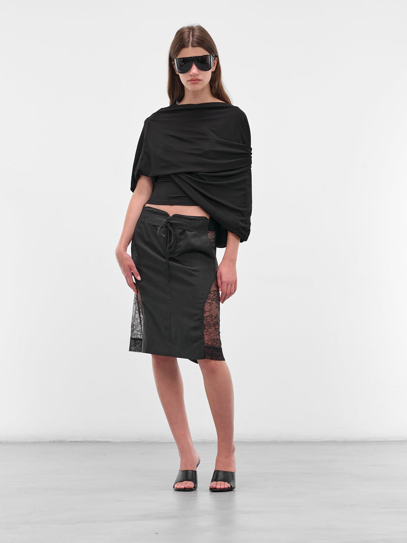 Black Aiba Draped Jersey Top (25021395-BLACK)