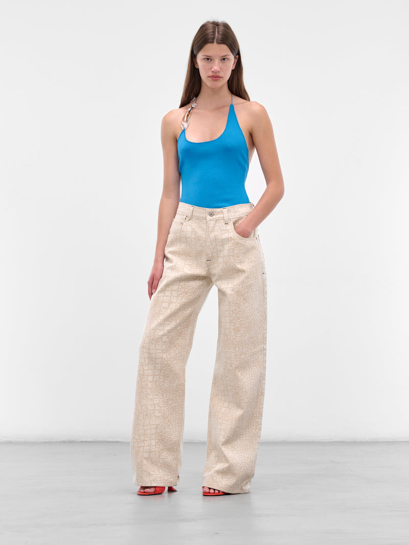 Encased Nature Resin Halter Top (25021561-LAPIS)