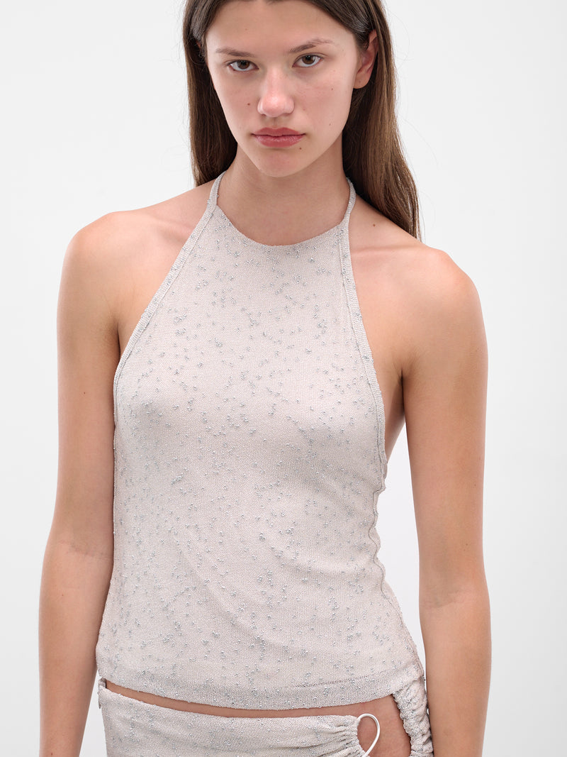Gray Imber Metallic Halter Top (25021588-DUNE-METALLIC)
