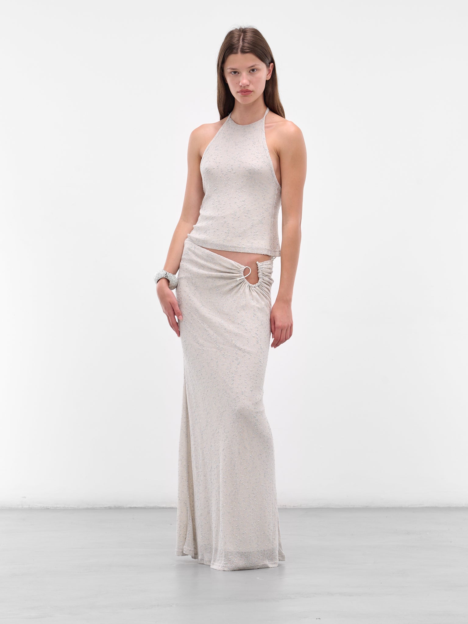 Gray Imber Metallic Looped Skirt (25024589-DUNE)
