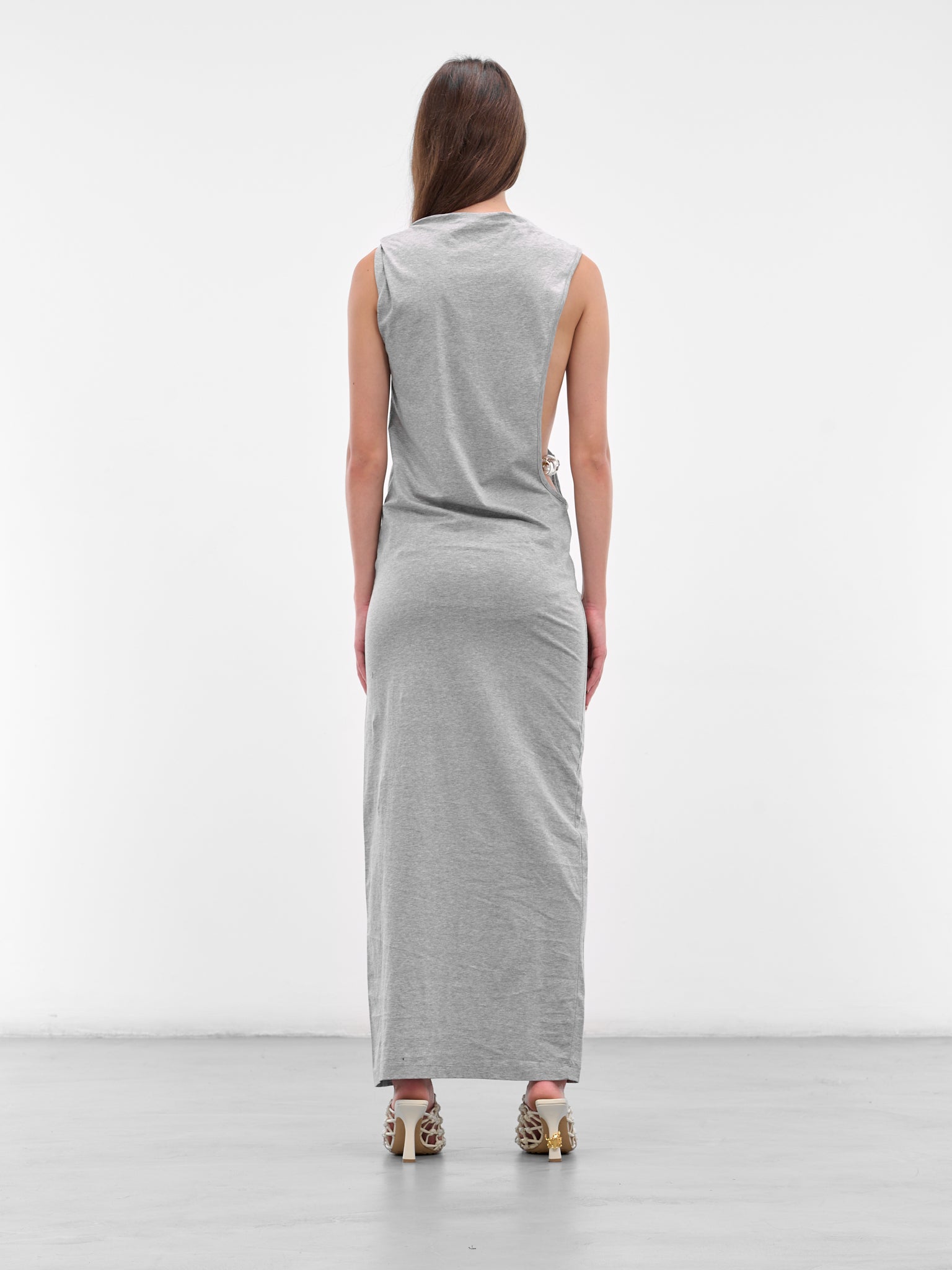 christopher esber grey dress Draped Quartz Bezel Gown