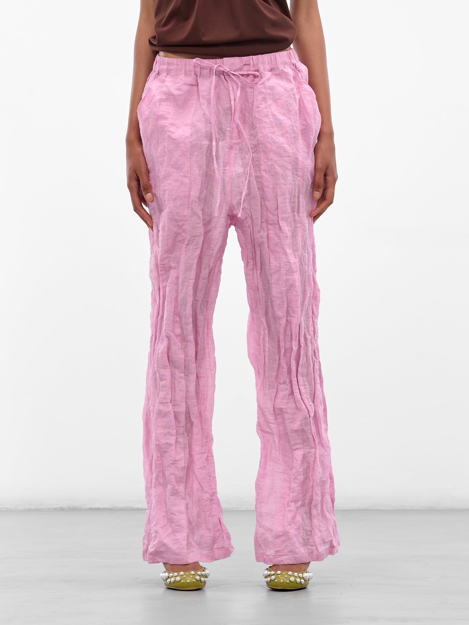 CHRISTOPHER ESBER Pink Crushed Trousers  | H.Lorenzo - front