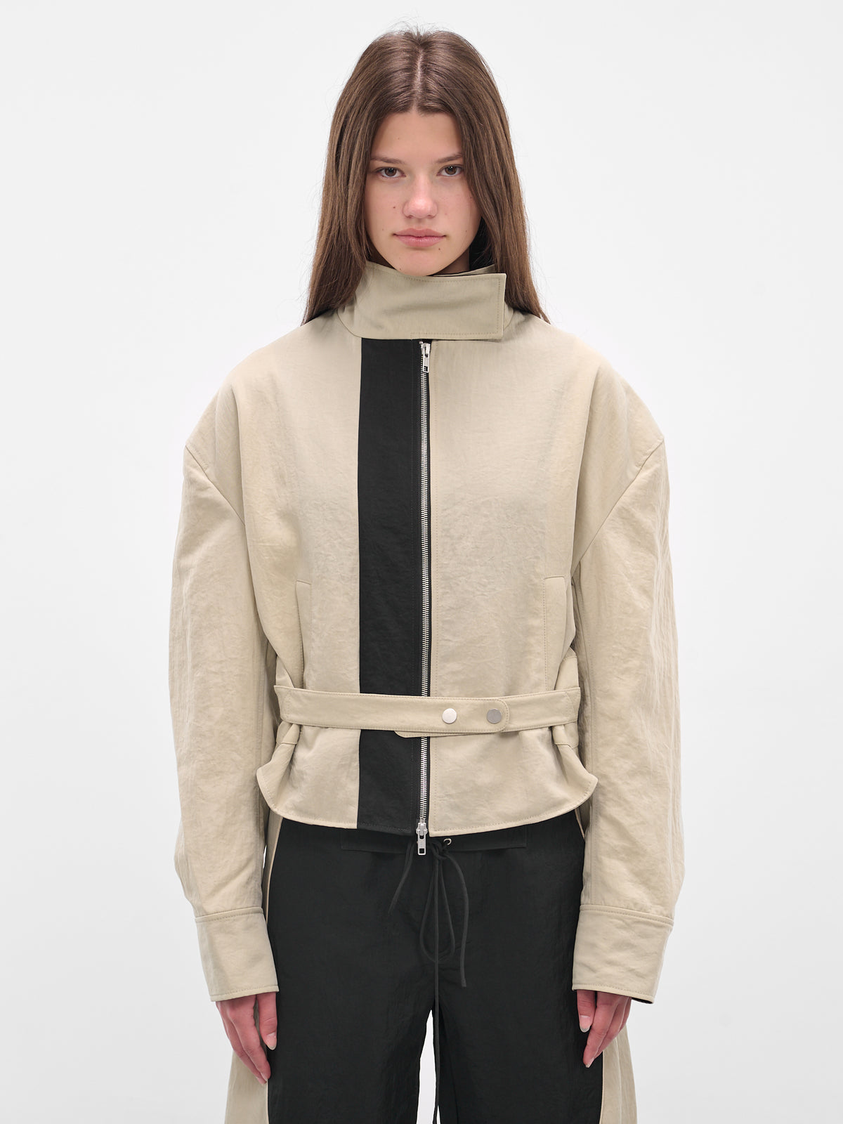 Contrast Beige Marley Jacket (25026605-STONE-BLACK)