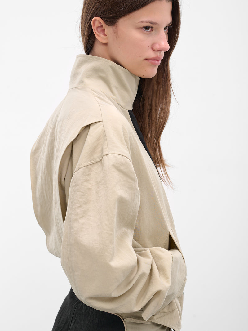 Contrast Beige Marley Jacket (25026605-STONE-BLACK)