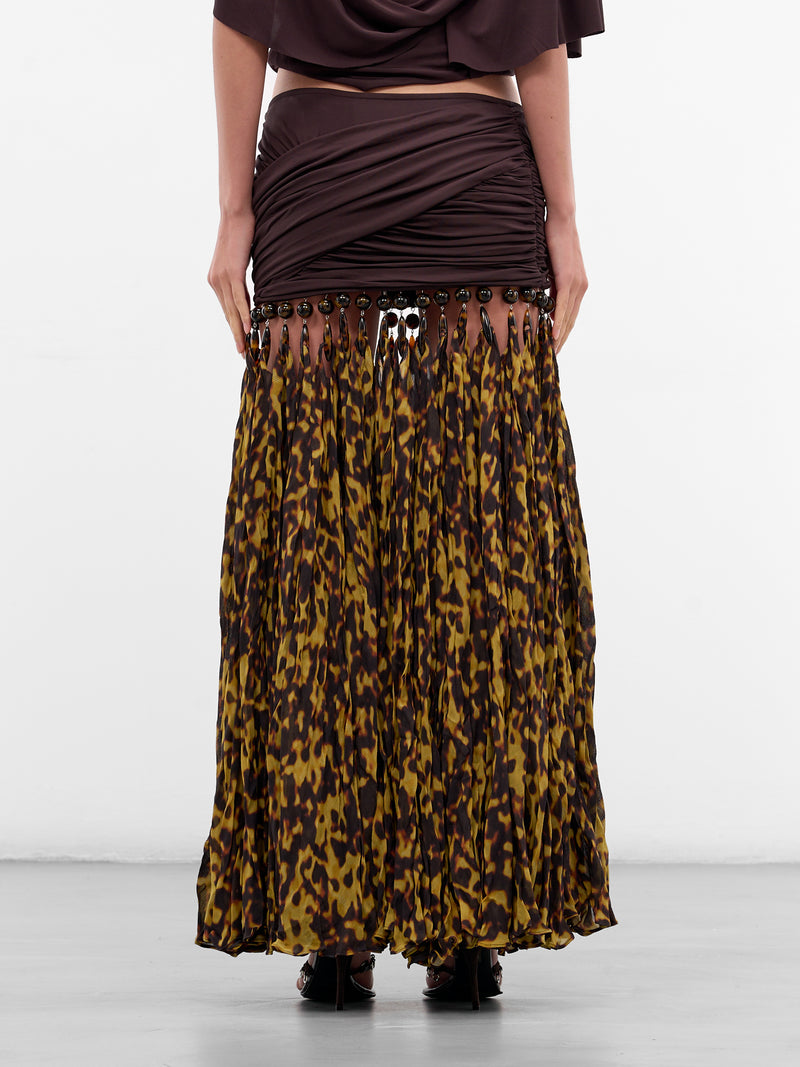 Tortoiseshell Resin Droplet Jersey Skirt (25034842-ESPRESSO-TORTOISESHEL)