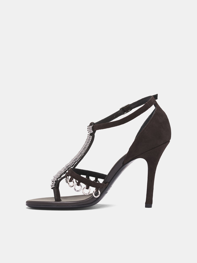Espresso Suede Ludo Pierced Heels (25039044-ESPRESSO)
