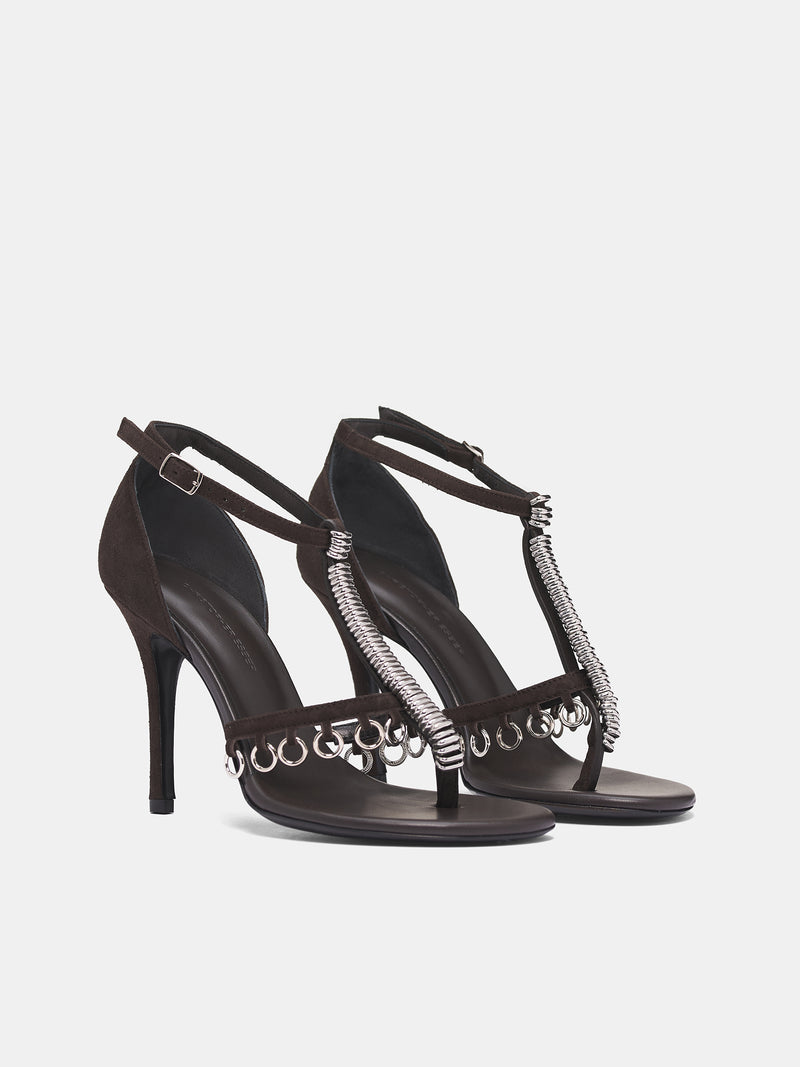 Espresso Suede Ludo Pierced Heels (25039044-ESPRESSO)