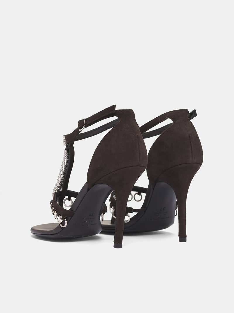 Espresso Suede Ludo Pierced Heels (25039044-ESPRESSO)
