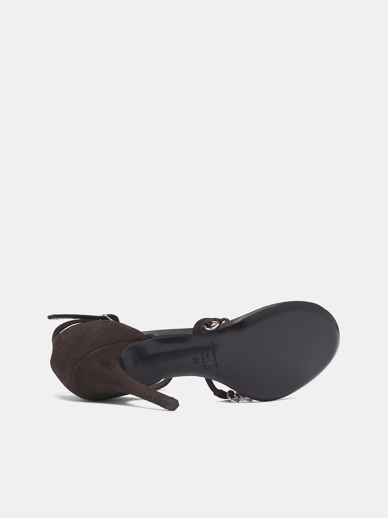 Espresso Suede Ludo Pierced Heels (25039044-ESPRESSO)