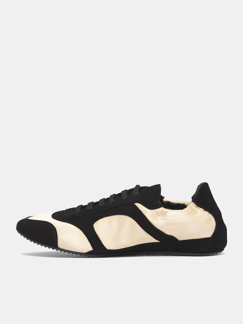 Roadie Satin Sneakers (25039046-CUSTARD-BLACK)