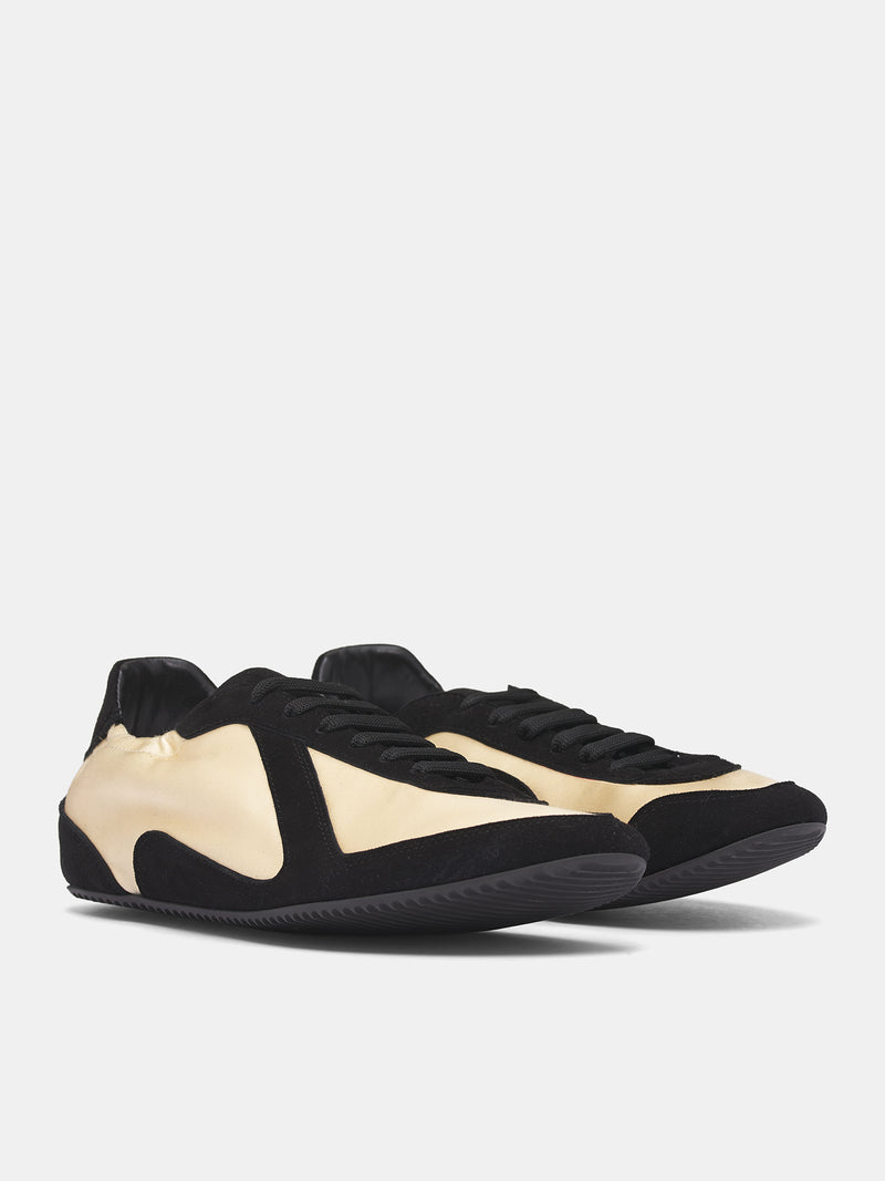 Roadie Satin Sneakers (25039046-CUSTARD-BLACK)