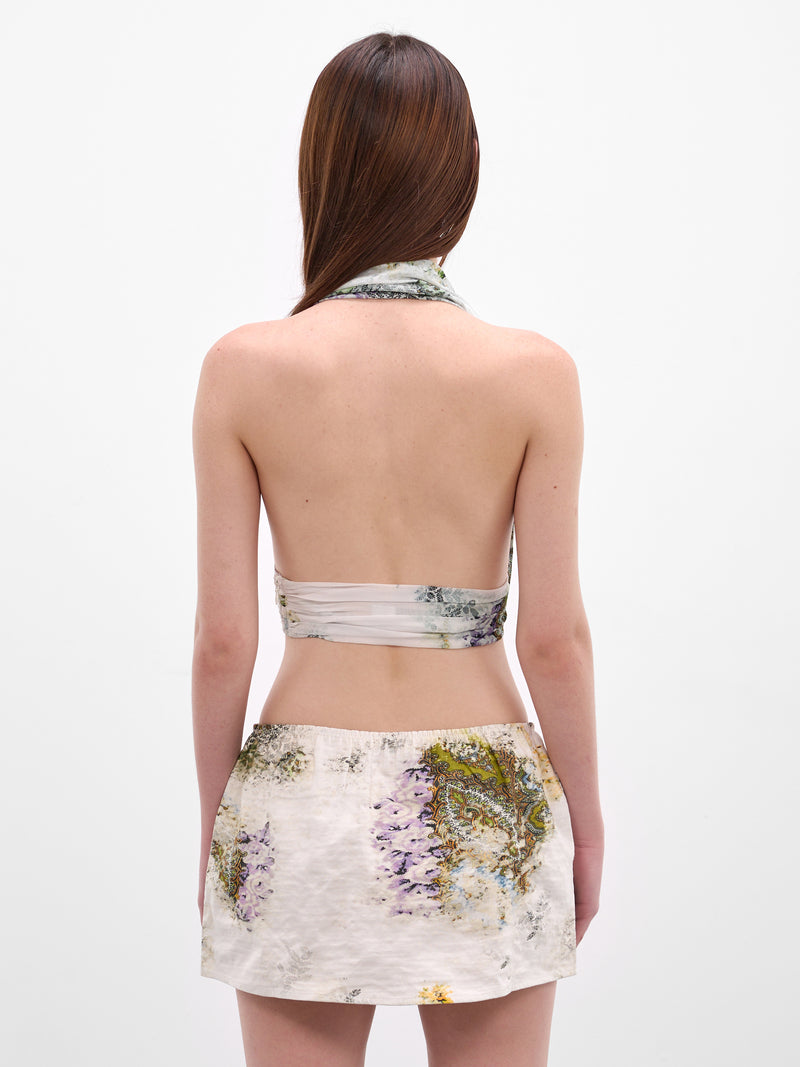 Absence Print Silk Halter Top (25041381-ABSENCE-PRINT)