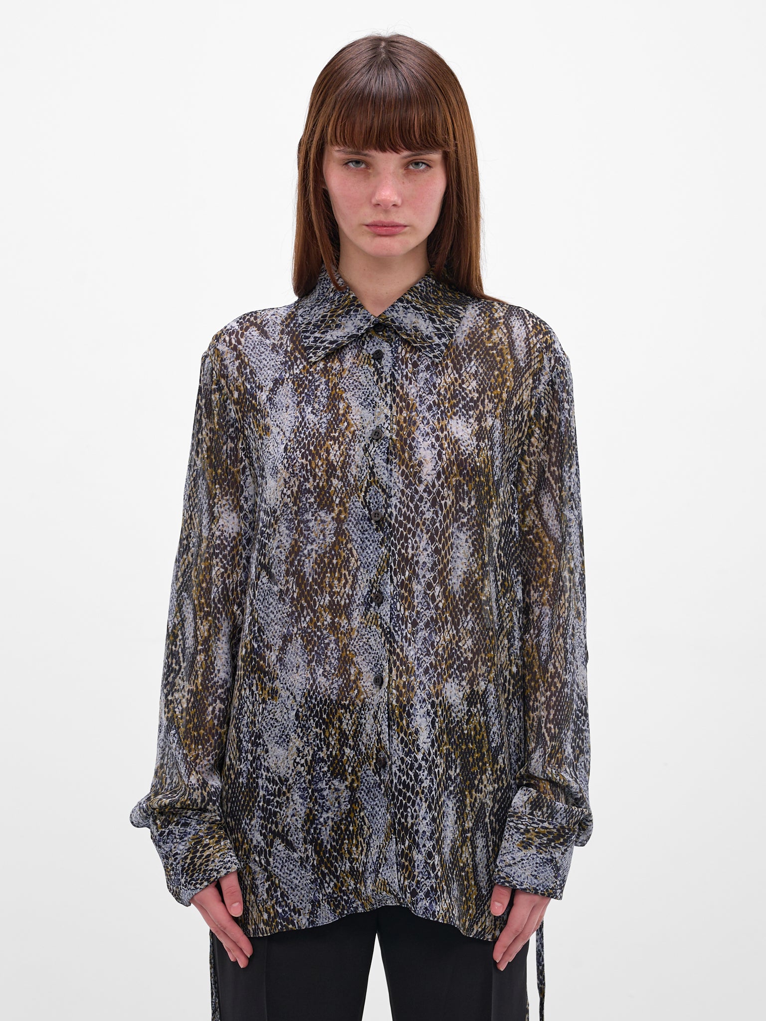 Serpent Print Silk Shirt (25041528-SERPENT)