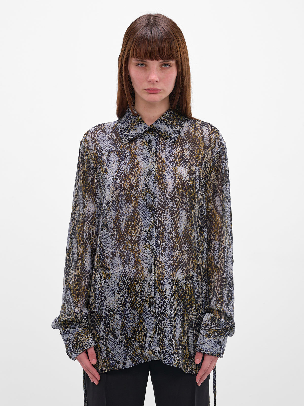 Serpent Print Silk Shirt (25041528-SERPENT)