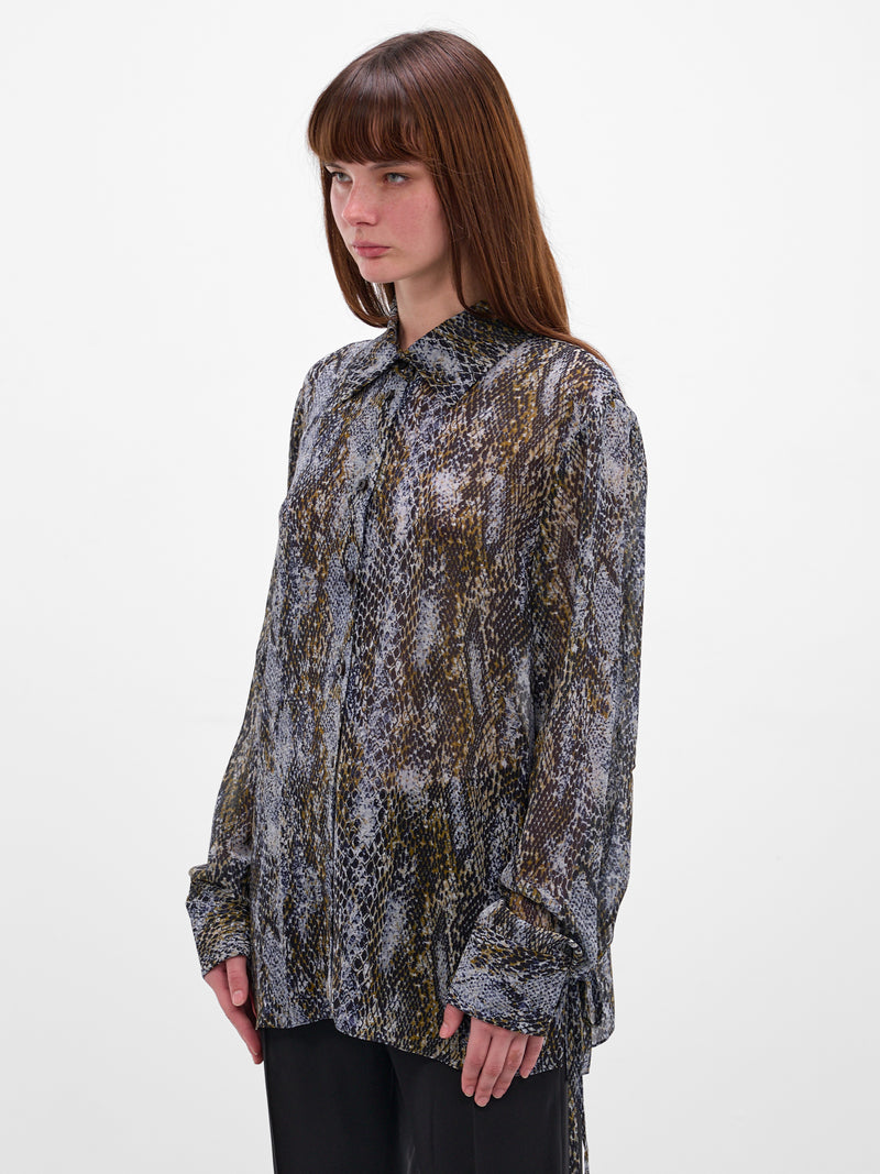 Serpent Print Silk Shirt (25041528-SERPENT)