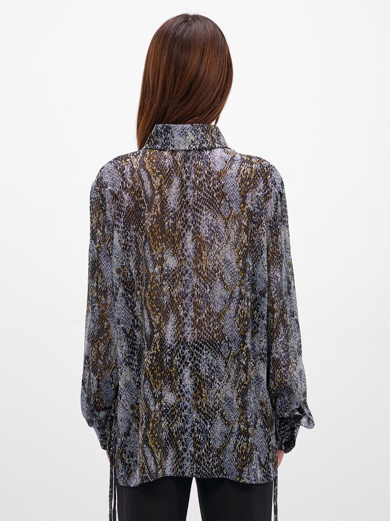 Serpent Print Silk Shirt (25041528-SERPENT)
