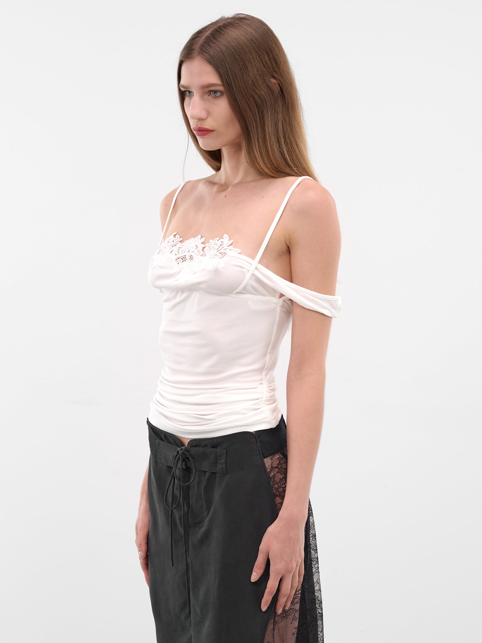 White Hibiscus Embroidered Cami Tank (25041853-WHITE)