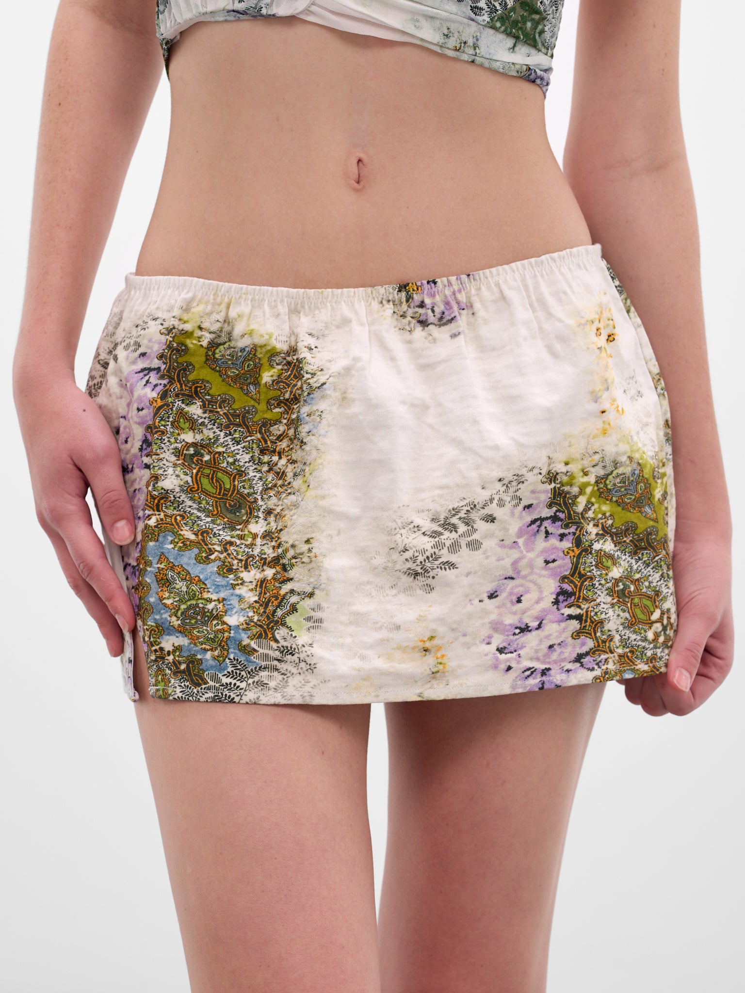 Absence Print Metalized Mini Skirt (25044551-ABSENCE-PRINT)