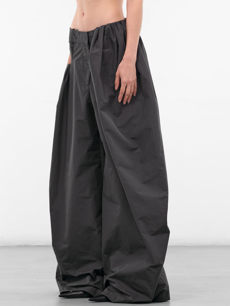 Carbon Taffeta Cocoon Baggy Trousers (25045917-CARBON)
