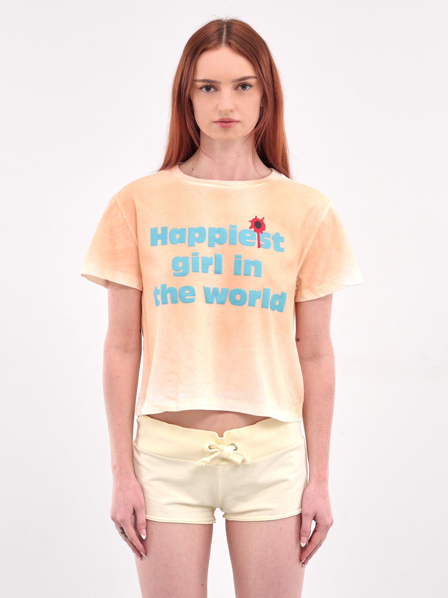 Happy Cropped Graphic Tee (25079-WASHED-PEACH)