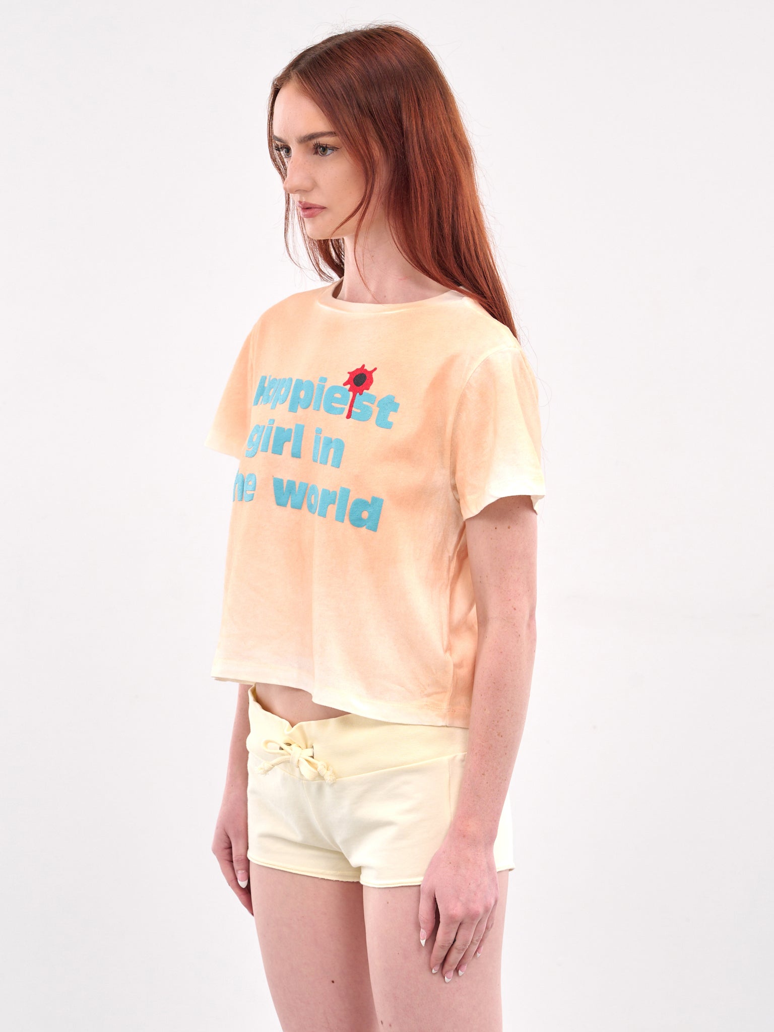 Happy Cropped Graphic Tee (25079-WASHED-PEACH)