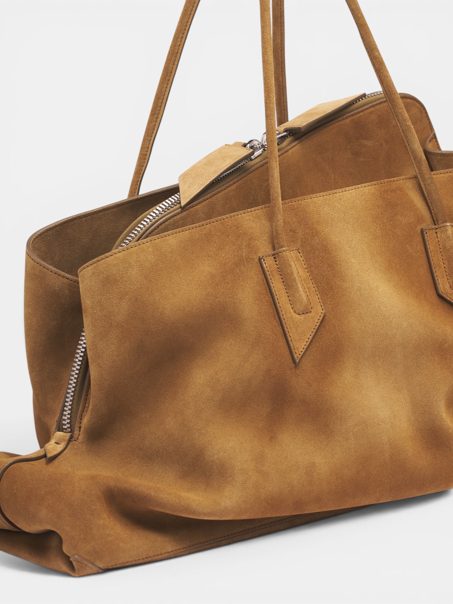 Brown Suede Unstructured Bag (250WAH00057-LIGHT-BROWN)